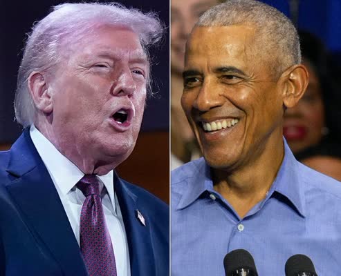 <div><img src="https://img.huffingtonpost.com/asset/697af121220000cdd96d8e36.jpeg?cache=D15E64zDSc&ops=crop_3_9_1077_873%2Cscalefit_630_noupscale" alt="Don" data-caption="Don" data-credit-link-back="" data-credit="AP" />Don</div><div class="content-list-component text"><p>Donald <a href="news/donald-trump" target="_blank" rel="noopener noreferrer">Trump</a> drew fierce condemnation on Friday after he went on a social media-sharing rampage on his Truth Social platform that included a clip parroting his 2020 election conspiracy theories — but which also depicted former President Barack Obama and former first lady Michelle Obama as primates.</p><p>The 62-second clip cut briefly at the 59-second point to show footage of the Obamas’ faces superimposed on the animals’ bodies.</p><p>It is set to the song The Lion Sleeps Tonight.</p><p>The full video can be seen <a href="https://truthsocial.com/@realDonaldTrump/posts/116021857490657707" target="_blank" rel="noopener noreferrer">here</a>.</p><p>Trump, for years, boosted the baseless and racist birther theory that Barack Obama was not born in the United States and was therefore an illegitimate president.</p><p>Critics said his posting of the video showed “there’s no bottom.”</p></div><blockquote class="twitter-tweet" data-dnt="true" align="center"><p lang="en" dir="ltr">BREAKING: Trump just posted a video on Truth Social that includes a racist image of Barack and Michelle Obama as monkeys.<br><br>There’s no bottom <a href="https://t.co/zPEGa94dYO">pic.twitter.com/zPEGa94dYO</a></p>— Republicans against Trump (@RpsAgainstTrump) <a href="https://twitter.com/RpsAgainstTrump/status/2019644111595475407?ref_src=twsrc%5Etfw">February 6, 2026</a></blockquote><script async src="https://platform.twitter.com/widgets.js" charset="utf-8"></script><div class="content-list-component text"><p>California Governor Gavin Newsom’s (Democrat) press office slammed it as “disgusting behaviour by the President” and called on “every single Republican” to denounce it. Others agreed:</p></div><blockquote class="twitter-tweet" data-dnt="true" align="center"><p lang="en" dir="ltr">Disgusting behavior by the President. <br><br>Every single Republican must denounce this. Now. <a href="https://t.co/X09h1mcj74">https://t.co/X09h1mcj74</a></p>— Governor Newsom Press Office (@GovPressOffice) <a href="https://twitter.com/GovPressOffice/status/2019658680933999090?ref_src=twsrc%5Etfw">February 6, 2026</a></blockquote><script async src="https://platform.twitter.com/widgets.js" charset="utf-8"></script><blockquote class="twitter-tweet" data-dnt="true" align="center"><p lang="en" dir="ltr">Let it haunt Trump and his racist followers that future Americans will embrace the Obamas as beloved figures while studying him as a stain on our history. <a href="https://t.co/zDMdFtESJ3">https://t.co/zDMdFtESJ3</a></p>— Ben Rhodes (@brhodes) <a href="https://twitter.com/brhodes/status/2019674836189213095?ref_src=twsrc%5Etfw">February 6, 2026</a></blockquote><script async src="https://platform.twitter.com/widgets.js" charset="utf-8"></script><blockquote class="twitter-tweet" data-dnt="true" align="center"><p lang="en" dir="ltr">This is disgusting. Every American should condemn the President’s behavior. <a href="https://t.co/ophg8CPt0t">https://t.co/ophg8CPt0t</a></p>— Shevrin “Shev” Jones (@ShevrinJones) <a href="https://twitter.com/ShevrinJones/status/2019733579207696760?ref_src=twsrc%5Etfw">February 6, 2026</a></blockquote><script async src="https://platform.twitter.com/widgets.js" charset="utf-8"></script><blockquote class="twitter-tweet" data-dnt="true" align="center"><p lang="en" dir="ltr">I cannot believe this is the behavior of the president of the United States. <br><br>But the Republican refusal to hold him accountable might be worse. <a href="https://t.co/w1wiYkytcS">https://t.co/w1wiYkytcS</a></p>— Nate Pyle (@NatePyle79) <a href="https://twitter.com/NatePyle79/status/2019737516161839207?ref_src=twsrc%5Etfw">February 6, 2026</a></blockquote><script async src="https://platform.twitter.com/widgets.js" charset="utf-8"></script><blockquote class="twitter-tweet" data-dnt="true" align="center"><p lang="en" dir="ltr">Happy Black History Month. Disgusting and sad. <a href="https://t.co/LQkYdsxaRk">https://t.co/LQkYdsxaRk</a></p>— Kevin Baron (@DefenseBaron) <a href="https://twitter.com/DefenseBaron/status/2019753373617017138?ref_src=twsrc%5Etfw">February 6, 2026</a></blockquote><script async src="https://platform.twitter.com/widgets.js" charset="utf-8"></script><blockquote class="twitter-tweet" data-dnt="true" align="center"><p lang="en" dir="ltr">This can’t be true <a href="https://t.co/M4is5h78AH">https://t.co/M4is5h78AH</a></p>— Kay Burley (@KayBurley) <a href="https://twitter.com/KayBurley/status/2019745107092595155?ref_src=twsrc%5Etfw">February 6, 2026</a></blockquote><script async src="https://platform.twitter.com/widgets.js" charset="utf-8"></script><blockquote class="twitter-tweet" data-dnt="true" align="center"><p lang="en" dir="ltr">I'm old enough to remember writing an oped on this particular subject<a href="https://t.co/lRYuJ0juSA">https://t.co/lRYuJ0juSA</a><a href="https://t.co/fwAXoExGDa">https://t.co/fwAXoExGDa</a><a href="https://t.co/8mrNFWtD9R">pic.twitter.com/8mrNFWtD9R</a></p>— George Conway ⚖️🇺🇸 (@gtconway3d) <a href="https://twitter.com/gtconway3d/status/2019715447357317463?ref_src=twsrc%5Etfw">February 6, 2026</a></blockquote><script async src="https://platform.twitter.com/widgets.js" charset="utf-8"></script><!-- start relEntries --><div class="related-entries related-entries--thumbs related-entries--recirc yr-related-entries"><h3 class="related-entries__head">Related...</h3><ul class="related-entries__list"><li class="related-entries__list__item yr-related-entry"><a class="related-entries__image" href="https://www.huffingtonpost.co.uk/entry/trump-awkwardly-stands-behind-democratic-congressman-who-makes-urgent-plea-during-prayer_uk_6985a3e4e4b06f7f7bb834de"><img class="related-entries__image__src" src="https://img.huffingtonpost.com/asset/6984c98922000073cf6d988f.png?ops=480_270" aria-label="Trump Awkwardly Stands Behind Democratic Congressman Who Makes Urgent Plea During Prayer" /></a><a class="related-entries__title entry__link--omit yr-card-headline" href="https://www.huffingtonpost.co.uk/entry/trump-awkwardly-stands-behind-democratic-congressman-who-makes-urgent-plea-during-prayer_uk_6985a3e4e4b06f7f7bb834de" aria-label="Trump Awkwardly Stands Behind Democratic Congressman Who Makes Urgent Plea During Prayer">Trump Awkwardly Stands Behind Democratic Congressman Who Makes Urgent Plea During Prayer</a></li><li class="related-entries__list__item yr-related-entry"><a class="related-entries__image" href="https://www.huffingtonpost.co.uk/entry/critics-cast-monumental-shade-over-trumps-latest-reported-demand_uk_6985a36ee4b06f7f7bb8347f"><img class="related-entries__image__src" src="https://img.huffingtonpost.com/asset/6985784b220000c0f46d995d.jpeg?cache=ZFx0HZhvZg&ops=480_270" aria-label="Critics Rip 'Low-Rent Dictator' Trump Over 'Literally Insane' New Reported Demand" /></a><a class="related-entries__title entry__link--omit yr-card-headline" href="https://www.huffingtonpost.co.uk/entry/critics-cast-monumental-shade-over-trumps-latest-reported-demand_uk_6985a36ee4b06f7f7bb8347f" aria-label="Critics Rip 'Low-Rent Dictator' Trump Over 'Literally Insane' New Reported Demand">Critics Rip 'Low-Rent Dictator' Trump Over 'Literally Insane' New Reported Demand</a></li><li class="related-entries__list__item yr-related-entry"><a class="related-entries__image" href="https://www.huffingtonpost.co.uk/entry/donald-trump-rows-back-attack-on-keir-starmers-chagos-deal_uk_6984e0dae4b04d5037ef40f7"><img class="related-entries__image__src" src="https://img.huffingtonpost.com/asset/6984e13c1b0000efea6fee6b.jpeg?ops=480_270" aria-label="Donald Trump Rows Back Criticism On Keir Starmer's Chagos Deal" /></a><a class="related-entries__title entry__link--omit yr-card-headline" href="https://www.huffingtonpost.co.uk/entry/donald-trump-rows-back-attack-on-keir-starmers-chagos-deal_uk_6984e0dae4b04d5037ef40f7" aria-label="Donald Trump Rows Back Criticism On Keir Starmer's Chagos Deal">Donald Trump Rows Back Criticism On Keir Starmer's Chagos Deal</a></li></ul></div><!-- end relEntries -->